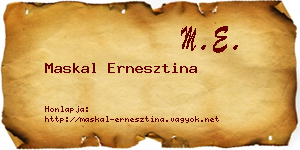Maskal Ernesztina névjegykártya